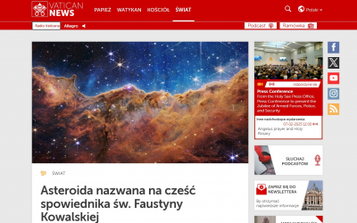 Vatican News pisze o asteroidzie na cześć sł. B. o. Józefa Andrasza SJ